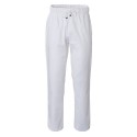 Pantalone da lavoro unisex Plutone bianco per casari, pizzaioli, cuochi, infermieri - Giblor's