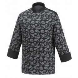 Giacca da lavoro cuoco uomo Black Skulls manica lunga 100% cotone - Egochef