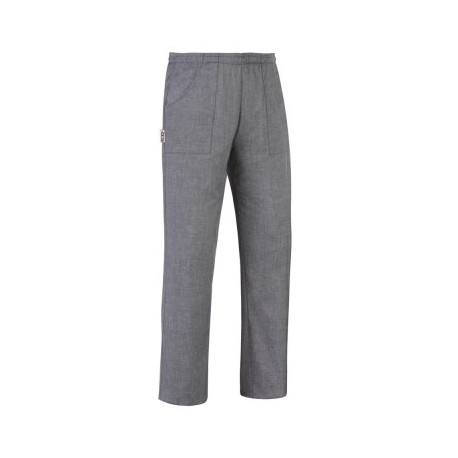 Pantalone cuoco unisex con elastico e tasche Grey mix/Grey stripe - Egochef